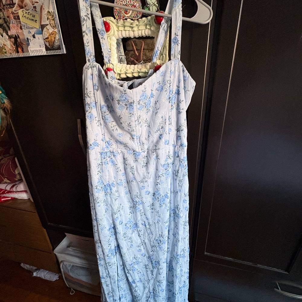 Altar'd State Blue and White Floral Dress